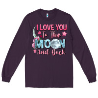 Plum i love you to the moon and back Long Sleeve Tee - FaDigitalArtStudio