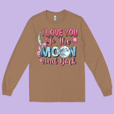 I Love You To The Moon And Back Long Sleeve Tee Designed By Fadigitalartstudio