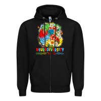 Black neurodiversity celebrate the spectrum Zipper Hoodie - JahusDesignShop