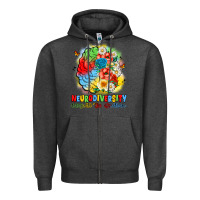 Charcoal Heather neurodiversity celebrate the spectrum Zipper Hoodie - JahusDesignShop