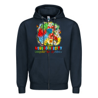 Navy neurodiversity celebrate the spectrum Zipper Hoodie - JahusDesignShop