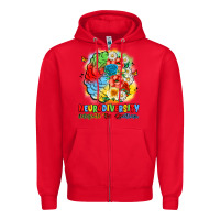 Red neurodiversity celebrate the spectrum Zipper Hoodie - JahusDesignShop