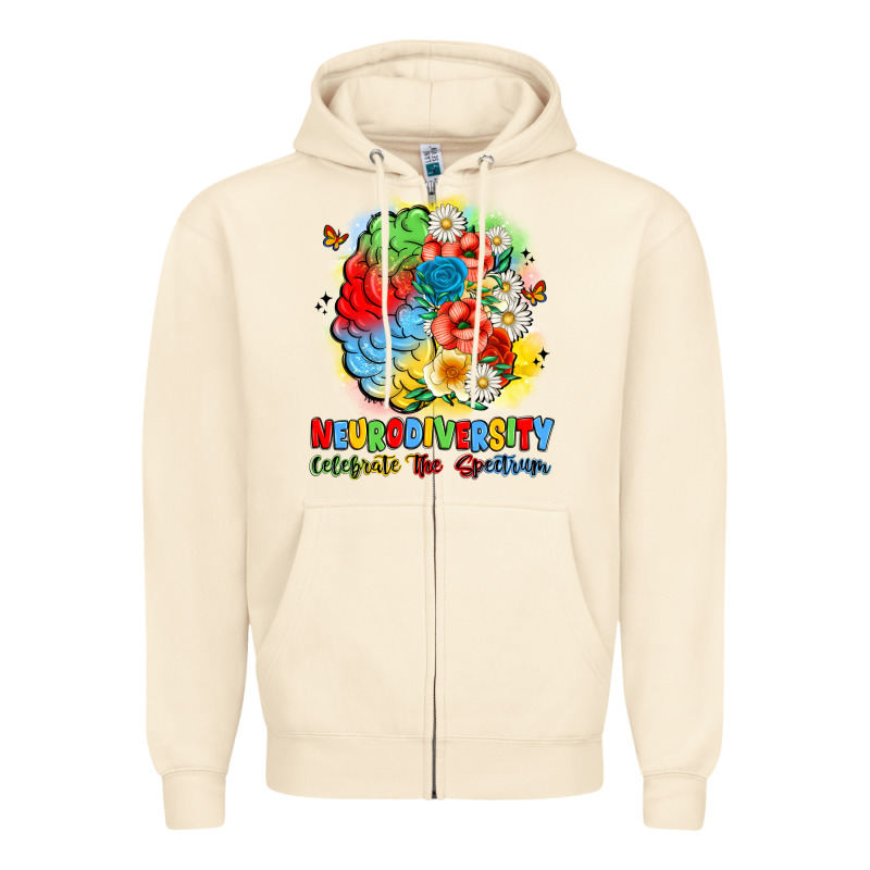 Neurodiversity Celebrate The Spectrum Zipper Hoodie by JahusDesignShop | Teevron
