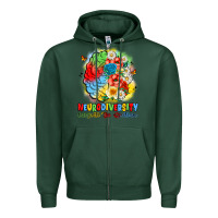 Sports Green neurodiversity celebrate the spectrum Zipper Hoodie - JahusDesignShop