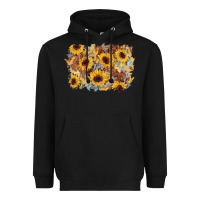 Black sunflower glitter leather background Heavyweight Hoodie - AdoDesignShop