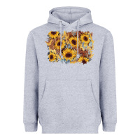 Heather Grey sunflower glitter leather background Heavyweight Hoodie - AdoDesignShop