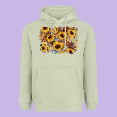 Sunflower Glitter Leather Background Heavyweight Hoodie Designed By Adodesignshop