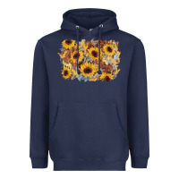 Navy sunflower glitter leather background Heavyweight Hoodie - AdoDesignShop