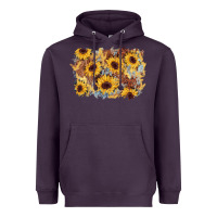 Plum sunflower glitter leather background Heavyweight Hoodie - AdoDesignShop