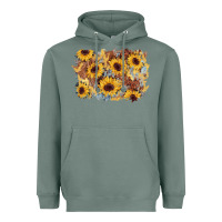Sage sunflower glitter leather background Heavyweight Hoodie - AdoDesignShop