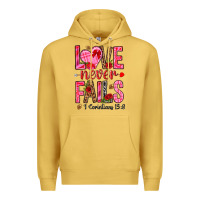 Antique Gold love never fails i corintians 13 8 Premium Hoodie - NancyCooperArtShop