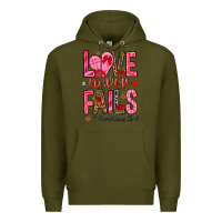 Army Green love never fails i corintians 13 8 Premium Hoodie - NancyCooperArtShop