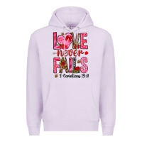 Lilac love never fails i corintians 13 8 Premium Hoodie - NancyCooperArtShop