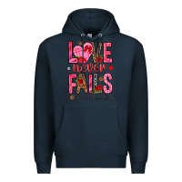 Navy love never fails i corintians 13 8 Premium Hoodie - NancyCooperArtShop