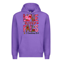 Purple love never fails i corintians 13 8 Premium Hoodie - NancyCooperArtShop