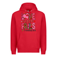 Red love never fails i corintians 13 8 Premium Hoodie - NancyCooperArtShop