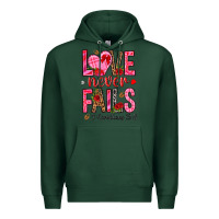Sports Green love never fails i corintians 13 8 Premium Hoodie - NancyCooperArtShop