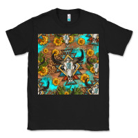 Black aztec bull skull seamless pattern Classic Tee - HRA Design Shop
