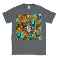 Charcoal Heather aztec bull skull seamless pattern Classic Tee - HRA Design Shop
