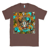 Chestnut aztec bull skull seamless pattern Classic Tee - HRA Design Shop