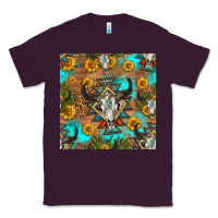 Plum aztec bull skull seamless pattern Classic Tee - HRA Design Shop