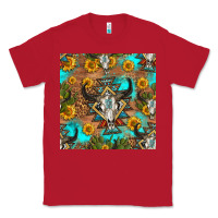 Red aztec bull skull seamless pattern Classic Tee - HRA Design Shop