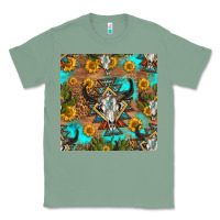 Sage aztec bull skull seamless pattern Classic Tee - HRA Design Shop