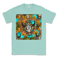 Seafoam aztec bull skull seamless pattern Classic Tee - HRA Design Shop