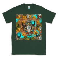 Sports Green aztec bull skull seamless pattern Classic Tee - HRA Design Shop