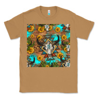 Toasted Coconut aztec bull skull seamless pattern Classic Tee - HRA Design Shop