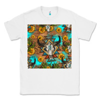 White aztec bull skull seamless pattern Classic Tee - HRA Design Shop