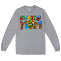 Heather Grey ausome autism mom Long Sleeve Tee - AdoDesignShop