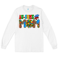 White ausome autism mom Long Sleeve Tee - AdoDesignShop