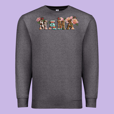 Western Floral Mama Premium Sweatshirt Designed By Lillyallendesigns
