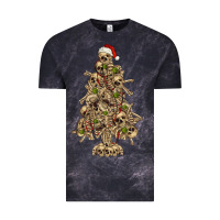 Cloud Black Skeleton Christmas Tree Vintage Tee - RanaPortraitStore