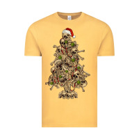 Vintage Mustard Skeleton Christmas Tree Vintage Tee - RanaPortraitStore