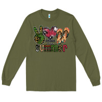 Army Green peace love summer Long Sleeve Tee - SublimationCraftShop