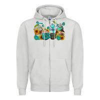 Dove Grey gemstone coffee cups Zipper Hoodie - AdoDesignShop