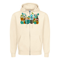 Sandshell gemstone coffee cups Zipper Hoodie - AdoDesignShop