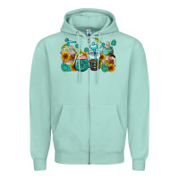 Seafoam gemstone coffee cups Zipper Hoodie - AdoDesignShop
