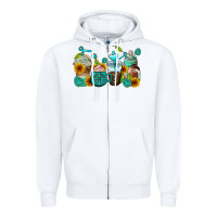White gemstone coffee cups Zipper Hoodie - AdoDesignShop