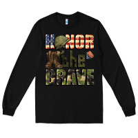Black Honor the brave 4th of july Long Sleeve Tee - CowGirlArtShop