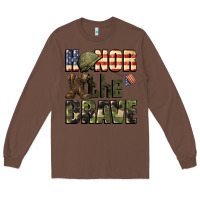 Chestnut Honor the brave 4th of july Long Sleeve Tee - CowGirlArtShop