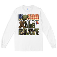 White Honor the brave 4th of july Long Sleeve Tee - CowGirlArtShop