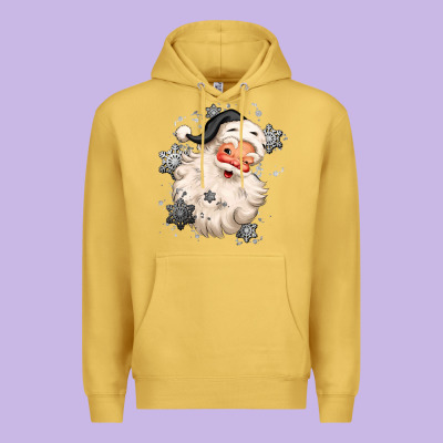 White Christmas Santa Claus Premium Hoodie Designed By Maliassmallbusiness