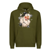 Army Green white christmas santa claus Premium Hoodie - MaliasSmallBusiness
