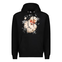 Black white christmas santa claus Premium Hoodie - MaliasSmallBusiness