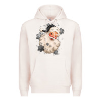 Pale Pink white christmas santa claus Premium Hoodie - MaliasSmallBusiness