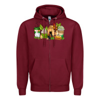 Burgundy chicken coffee cups Zipper Hoodie - AdoDesignShop