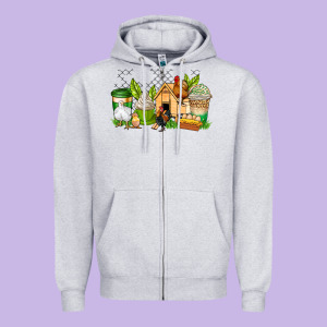 Chicken Coffee Cups Zipper Hoodie Designed By Adodesignshop